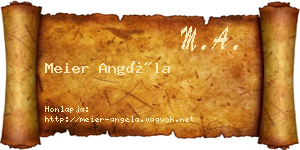 Meier Angéla névjegykártya